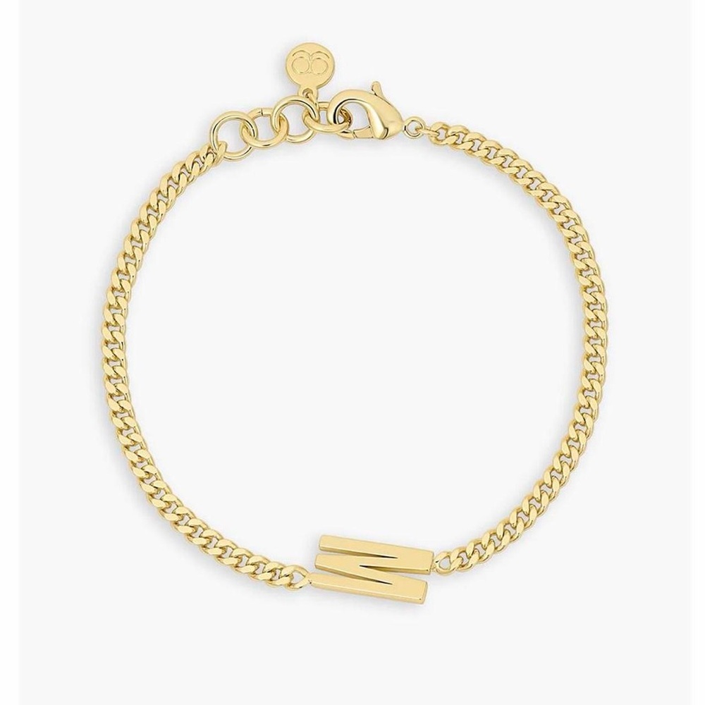 NWT Wilder Alphabet Bracelet Gorjana gold chain bracelet with initial M